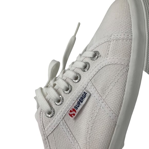 Superga White Linea Up And Down Platform Sneakers US W 10.5 M 9 canvas Classic - Picture 11 of 16